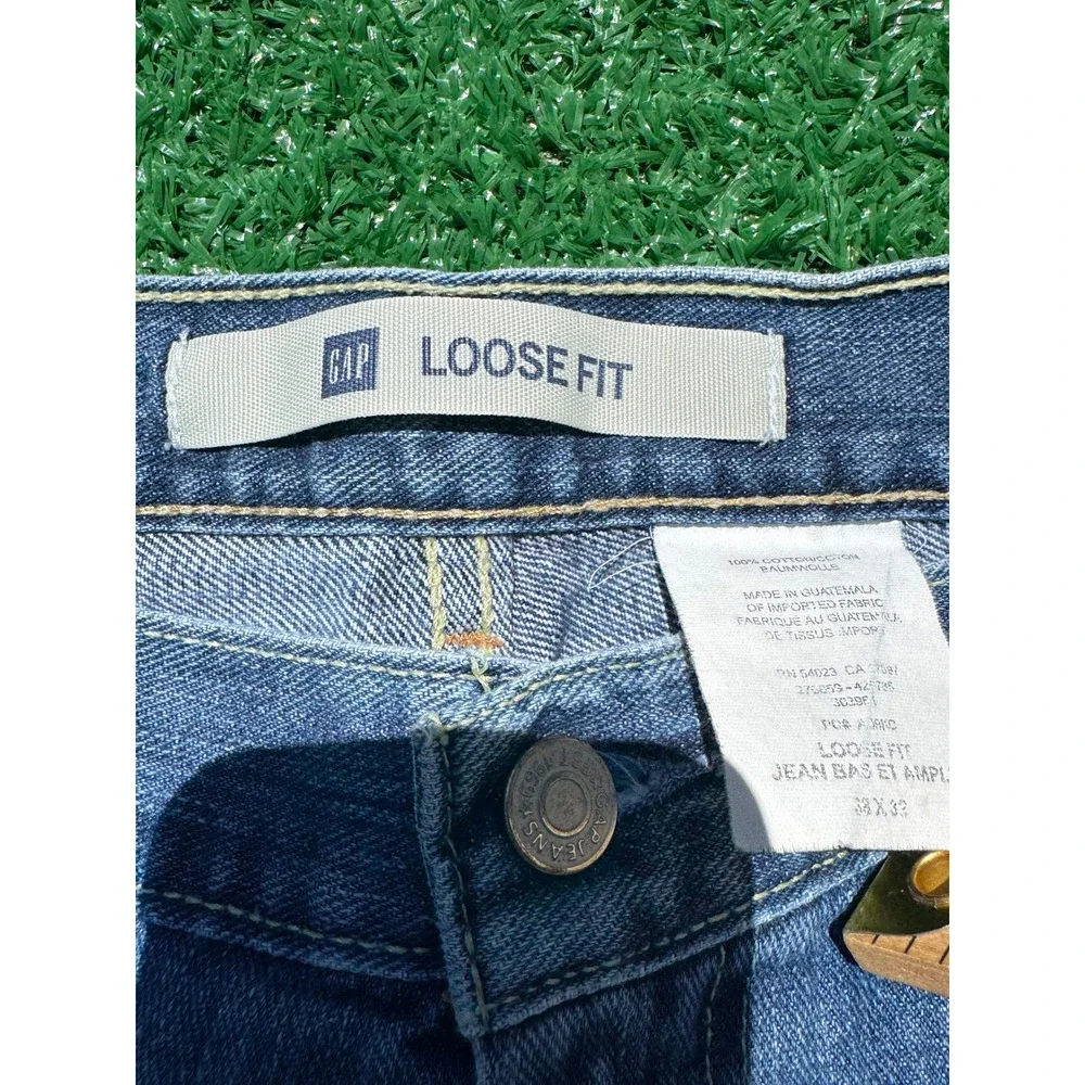 Gap 1969 Loose Fit Mens Jeans 38x32 Medium Wash Blue 100% Cotton Denim